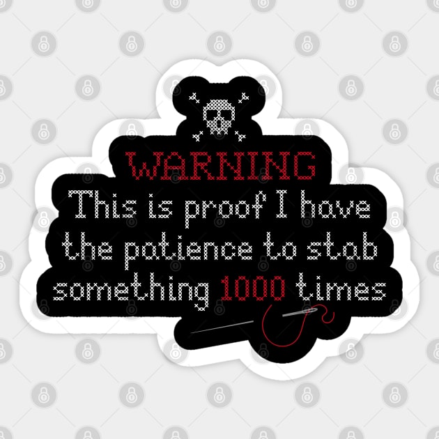 Sarcastic saying Halloween embroidery handicraft Sticker by LaundryFactory